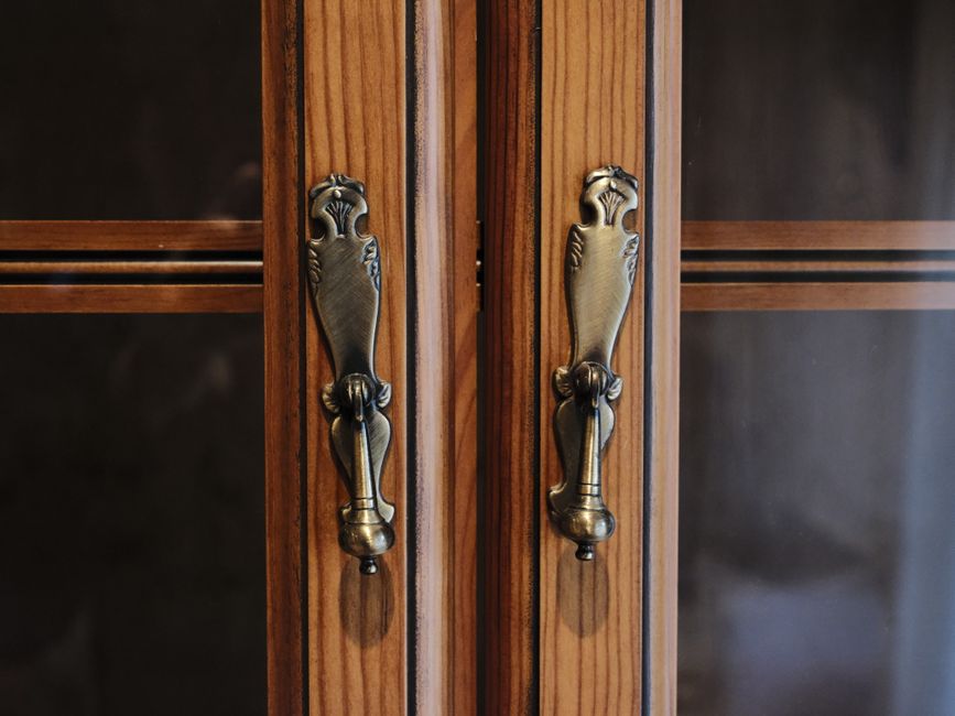 Custom wood cabinet doors detail